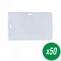 Grafoplás Portadistintivo de PVC Flexible Transparente 70x108 mm con 2 Taladros, Pack de 50
